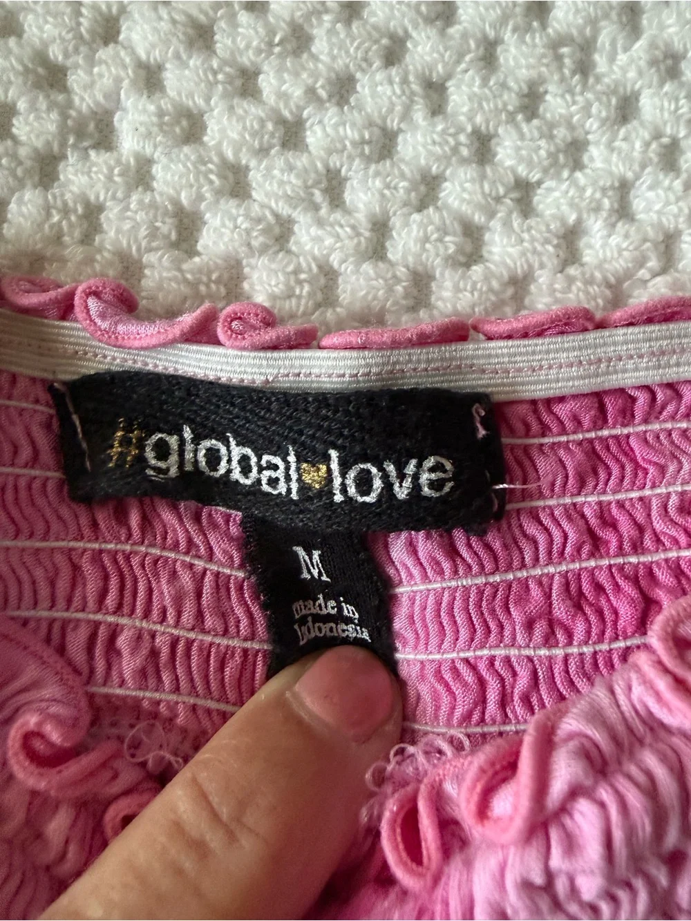 Global Love Girls' Pink Smocked Skirt - Medium